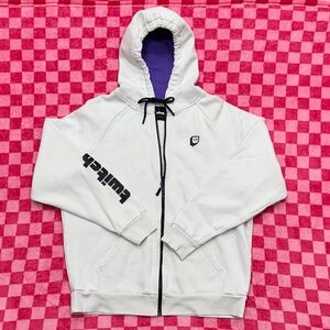 Twitch White and Purple Hoodie Jacket